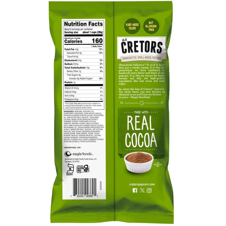 G.H. Cretors Dubai Style Chocolate Drizzled Popped Corn, 5.75 ounces | Walmart (US)