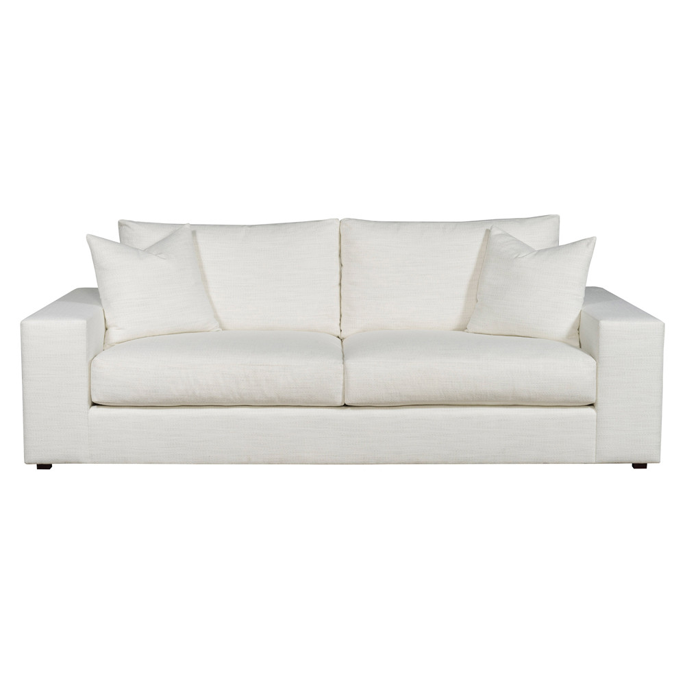 Vanguard Ease Lucca Modern Classic White Performance Two Seater Sofa - 95""W | Kathy Kuo Home