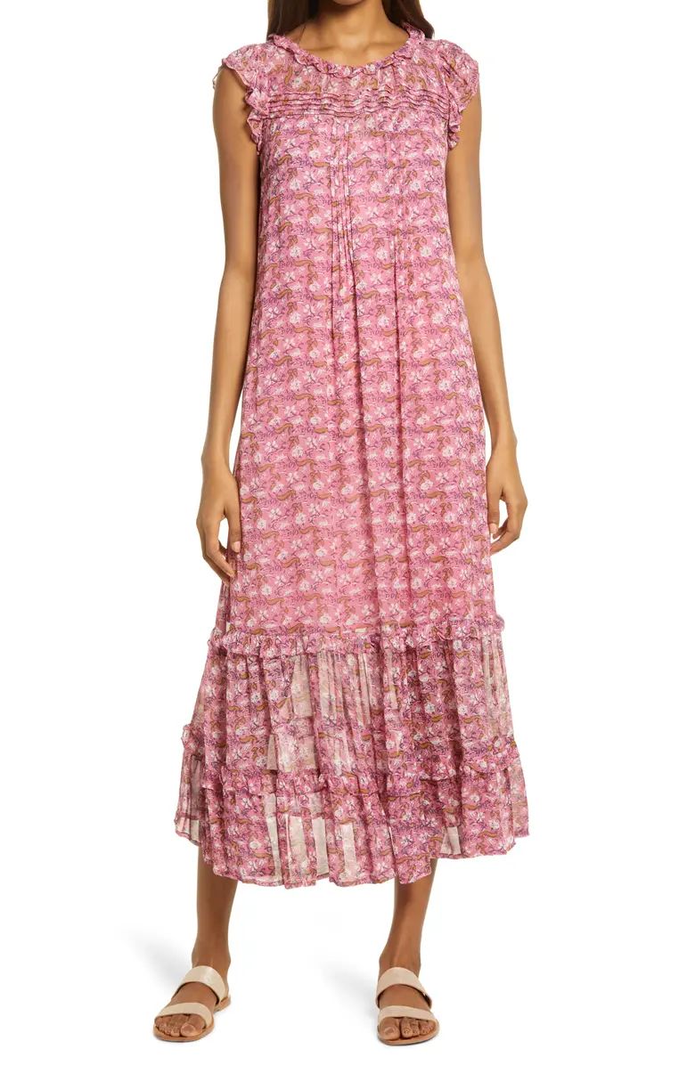 Area Stars Peony Pleat & Ruffle Midi Dress | Nordstrom | Nordstrom