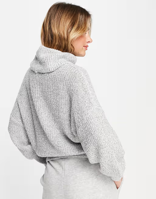 JDY roll neck sweater in light gray | ASOS (Global)