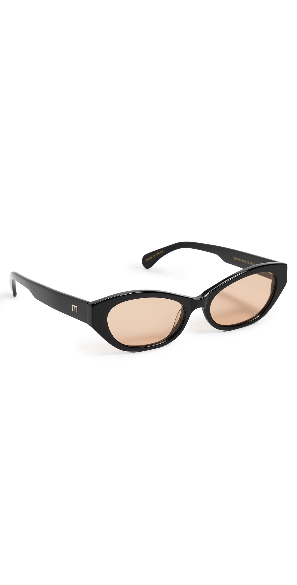 Elisa Johnson Dani Sunglasses Gloss Black Brown Lens One Size | Shopbop