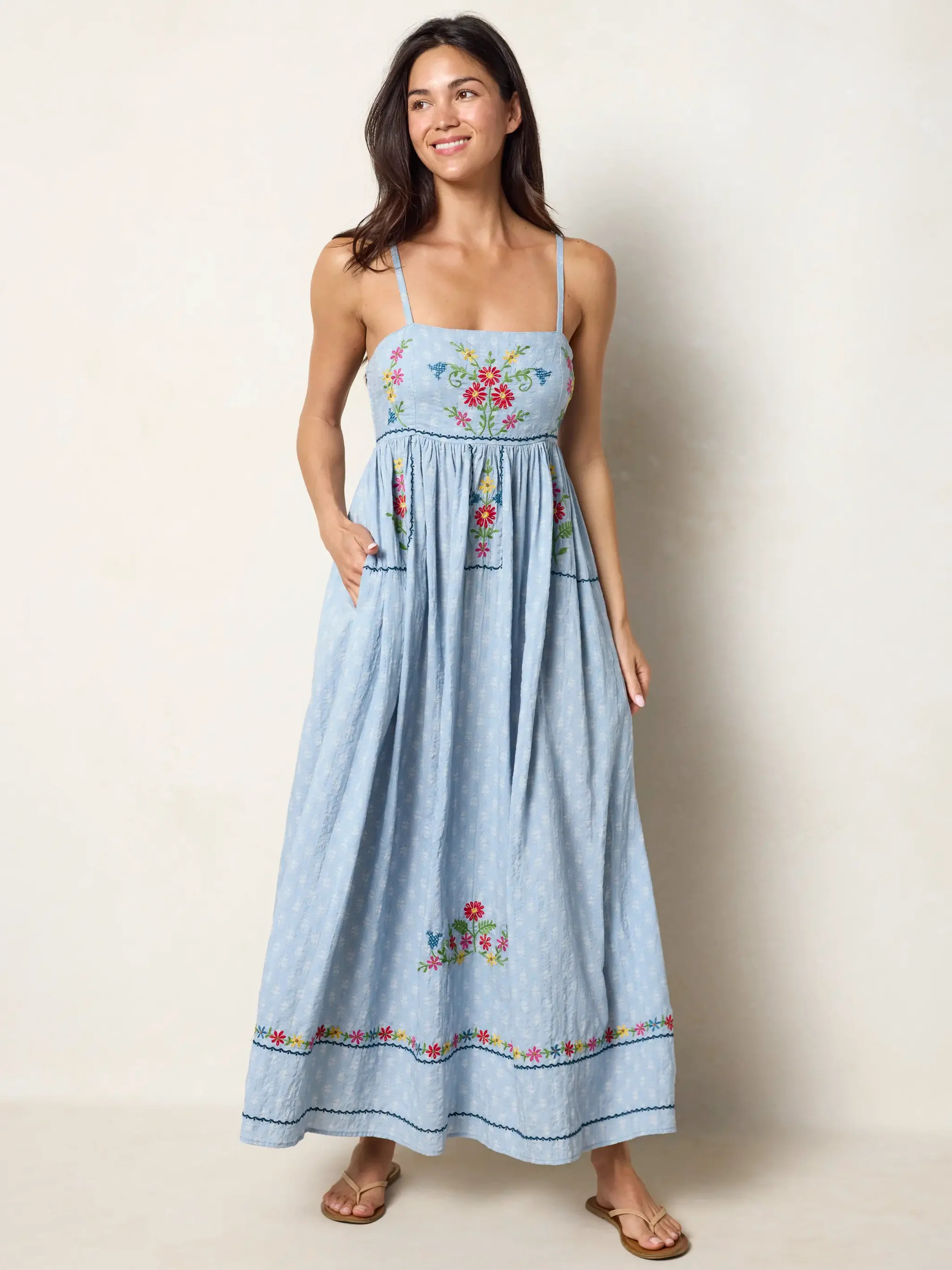 Bailey Embroidered Maxi Dress | Natural Life