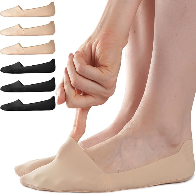 No Show Socks Womens, Non Slip Low Cut 6 Pairs Thin Silky Dress Footies Liner Invisible Socks Fla... | Amazon (US)