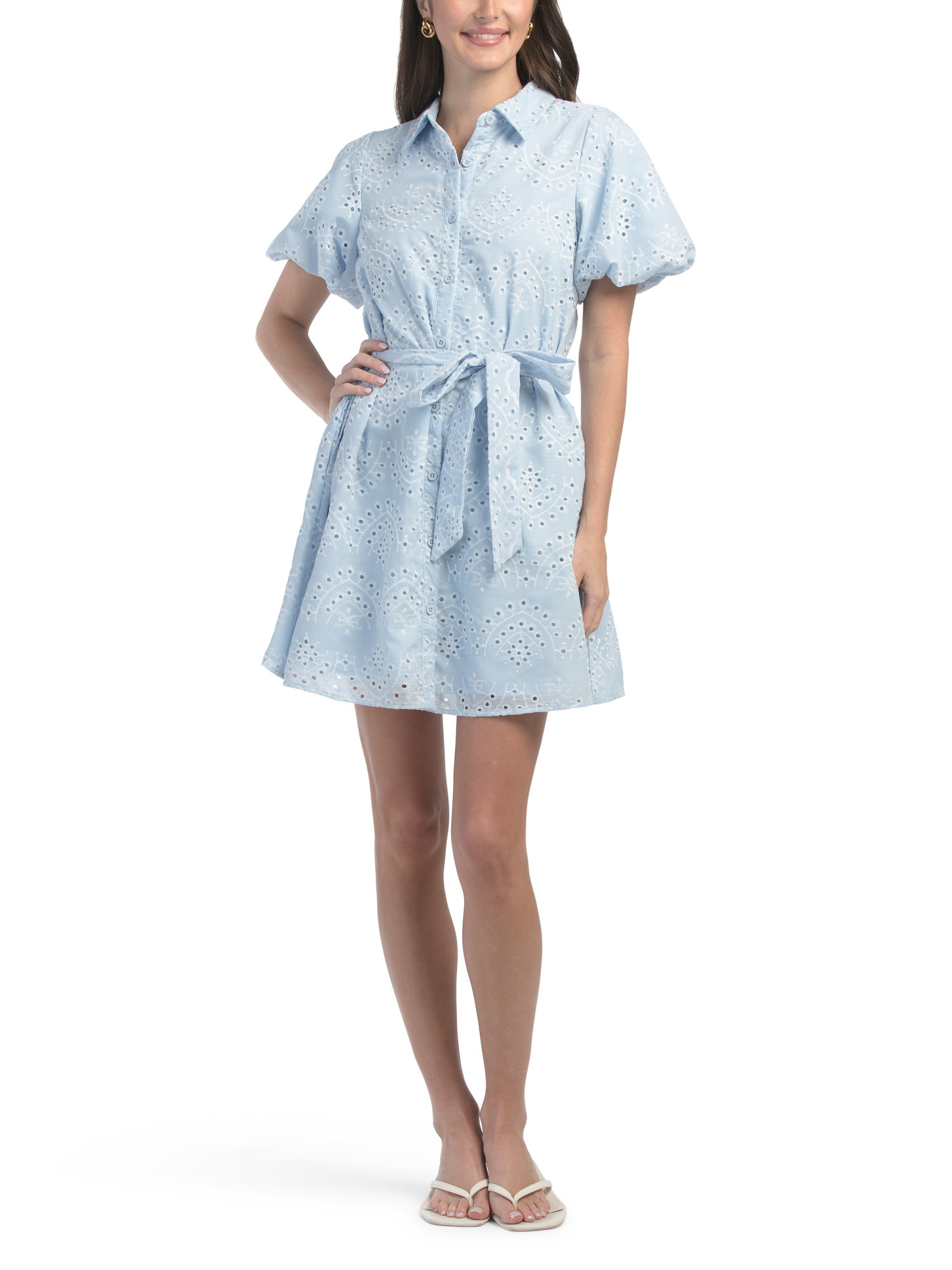 Eyelet Mini Shirt Dress | TJ Maxx