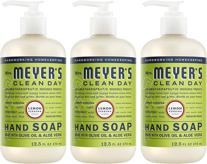 MRS. MEYER'S CLEAN DAY Hand Soap, Lemon Verbena Scent, 12.5 Fl Oz Bottle - 3 Pack | Amazon (US)