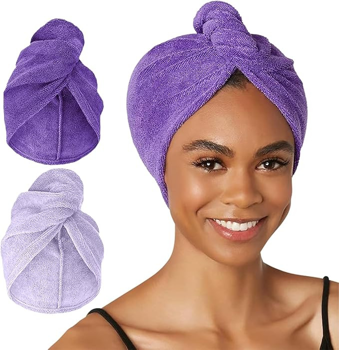 Turbie Twist 2-Pack Microfiber Hair Towel for Beauty, Travel, Gifting - Hair Wrap Turban for Stra... | Amazon (US)