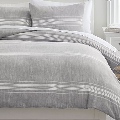 Sustainably Sourced  Fair Trade  Windward Stripe Reversible Duvet Cover & Sham       Limited Time... | Pottery Barn Teen