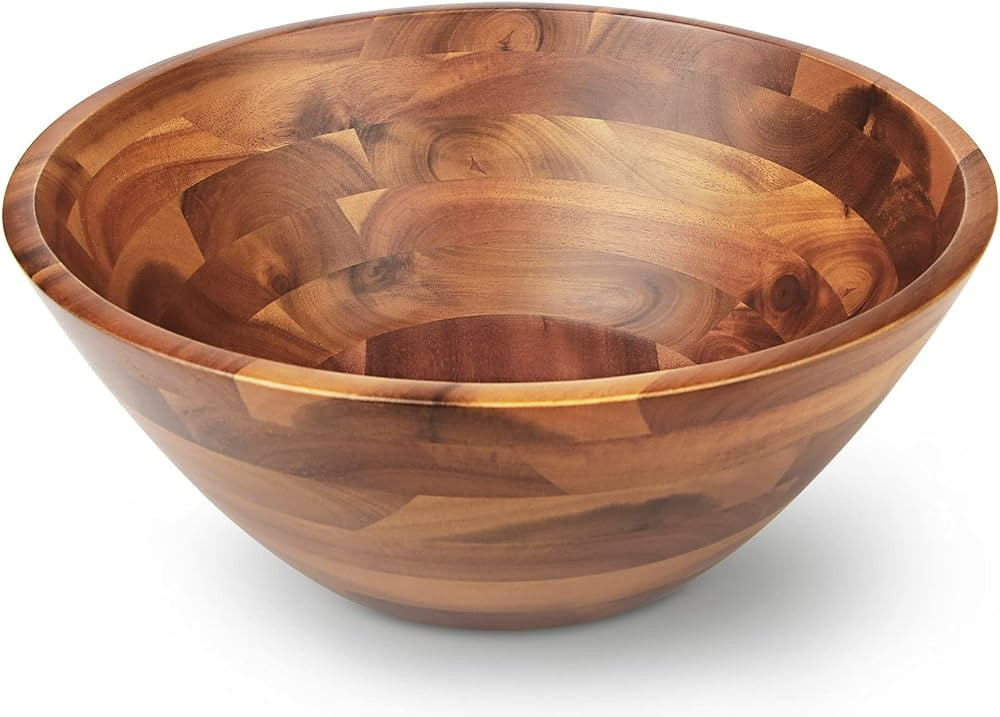 AIDEA Acacia Wood Serving Bowl for Fruits or Salads, 11" Diameter x 4.5" Height, Wooden Single Sa... | Amazon (US)