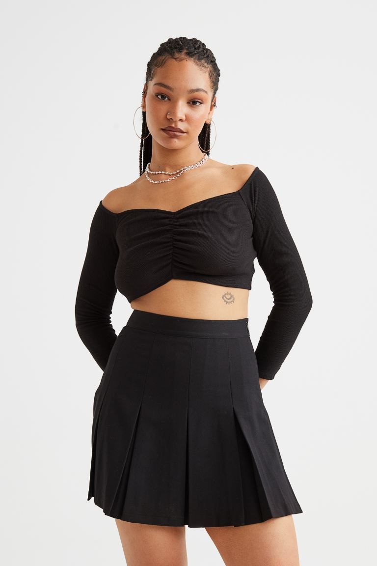 Pleated Twill Skirt | H&M (US + CA)