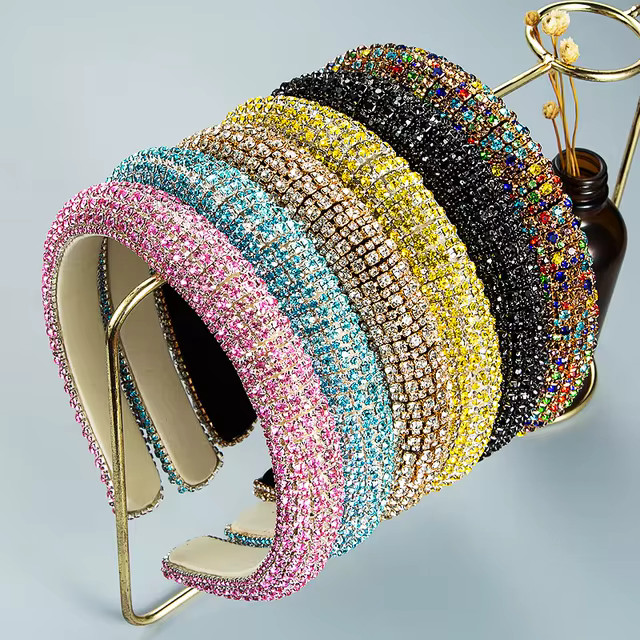 Baroque Rhinestone Pearl Sponge Padded Hairband Headband  for Women Girls Hair Accessories | AliExpress (US)