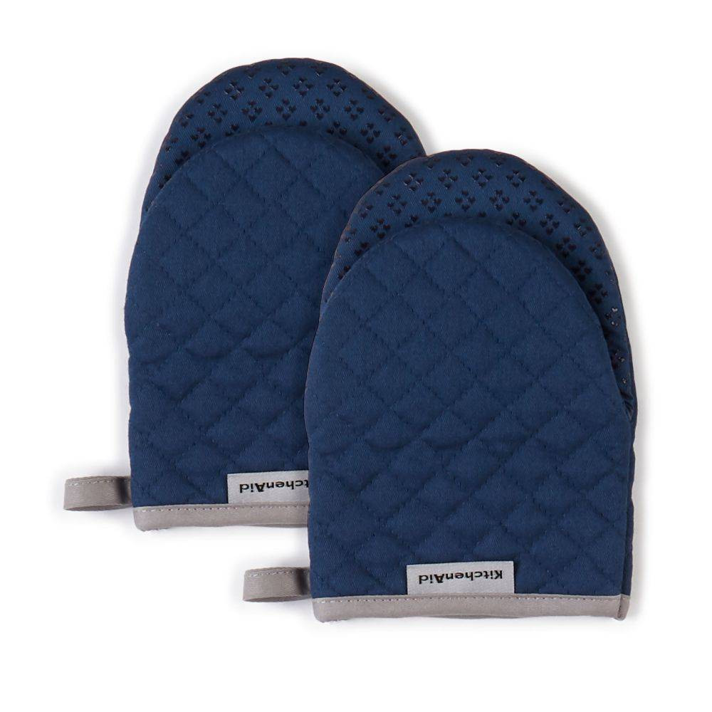 KitchenAid 2pk Cotton Asteroid Mini Oven Mitts, Navy | Target