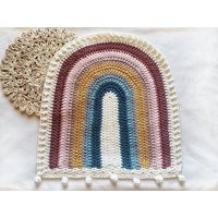 Rainbow Shaped Blanket, Baby Gift, Modern Nursery Decor, Boho Crochet Chunky Knit Photo Prop | Etsy (US)