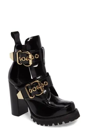 Women's Jeffrey Campbell Craven Buckle Strap Bootie, Size 5 M - Black | Nordstrom