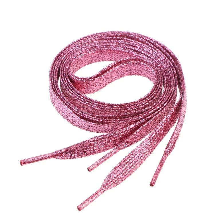 NUOLUX 1.1m Flat Glitter ShoeLaces Colored Flat Shoestring Bootlaces for Shoes Sneakers (Pink) - ... | Walmart (US)