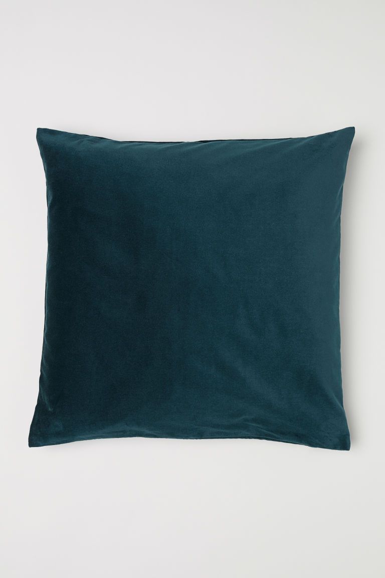 H & M - Cotton Velvet Cushion Cover - Green | H&M (US + CA)