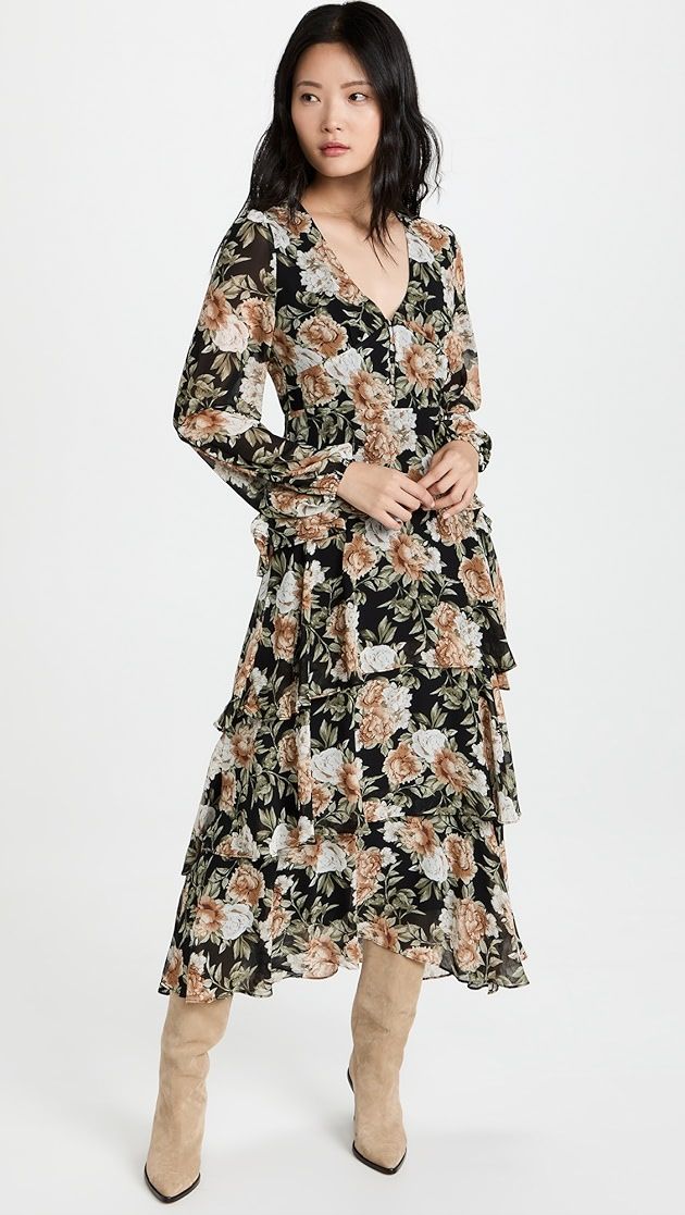 Tiered Long Sleeve Maxi Dress | Shopbop