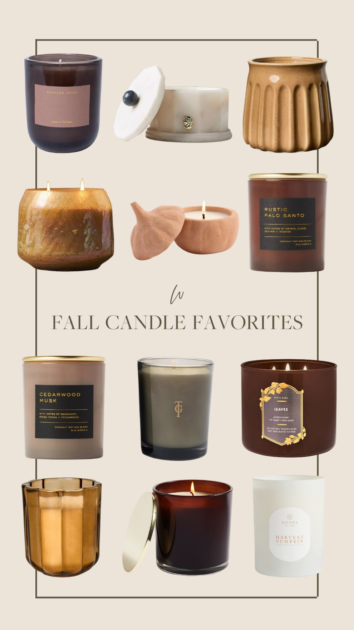 Fall candle favorites! I’ve rounded up some candles that I’m loving for fall—ones that are pretty and smell good. There’s nothing better than lighting a candle and getting cozy during the autumn months. 

#LTKStyleTip #LTKHome