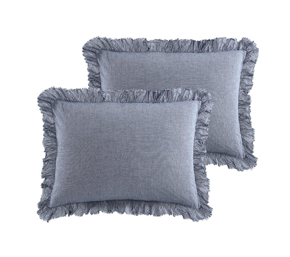 Better Homes and Gardens Chambray Blue Solid Cotton Pillow Sham, Standard (2 Count) | Walmart (US)