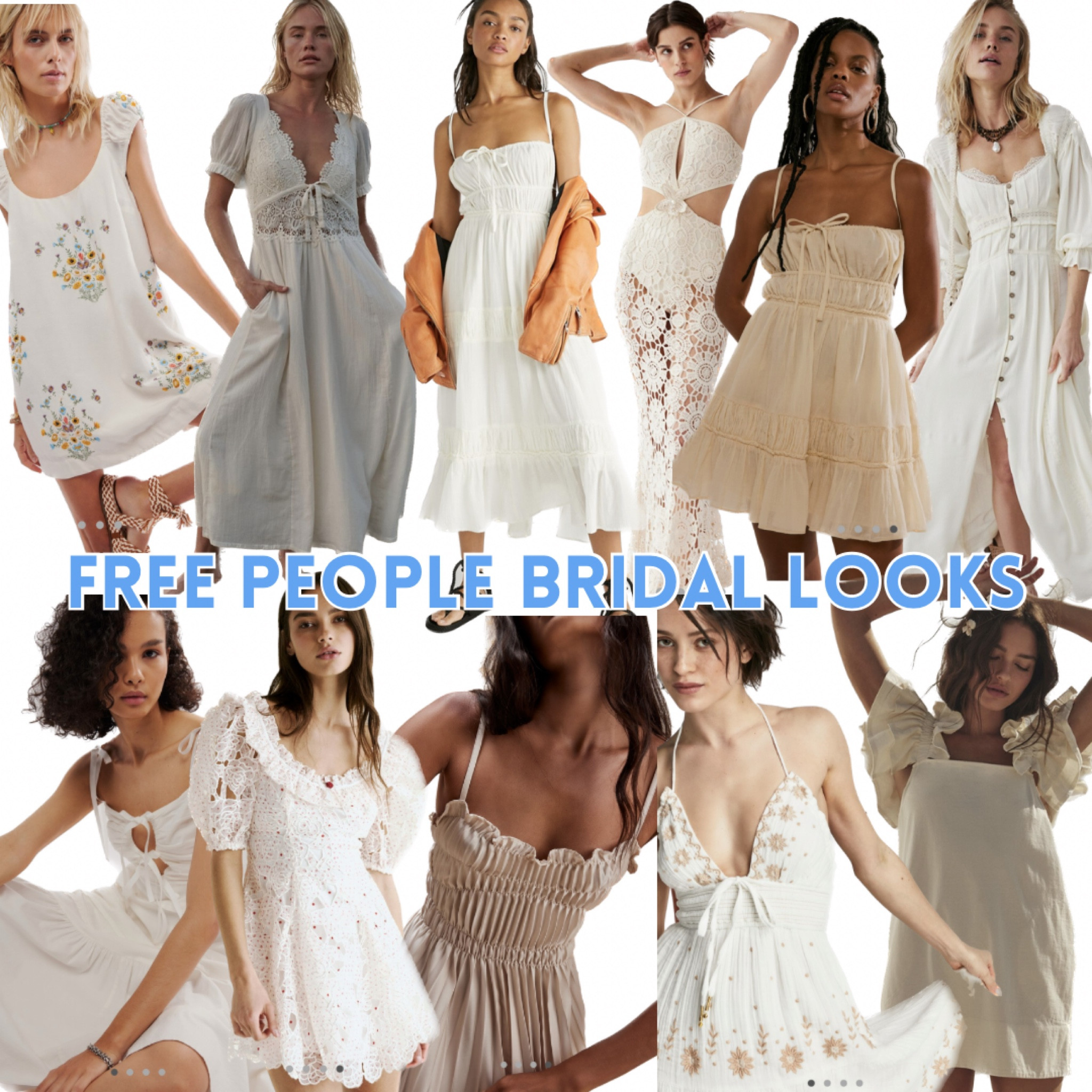 Sooo many cute white bridal looks at Free People! // bride bridal outfit wedding reception rehearsal dinner bridal shower bachelorette brunch white dress spring 

#LTKwedding