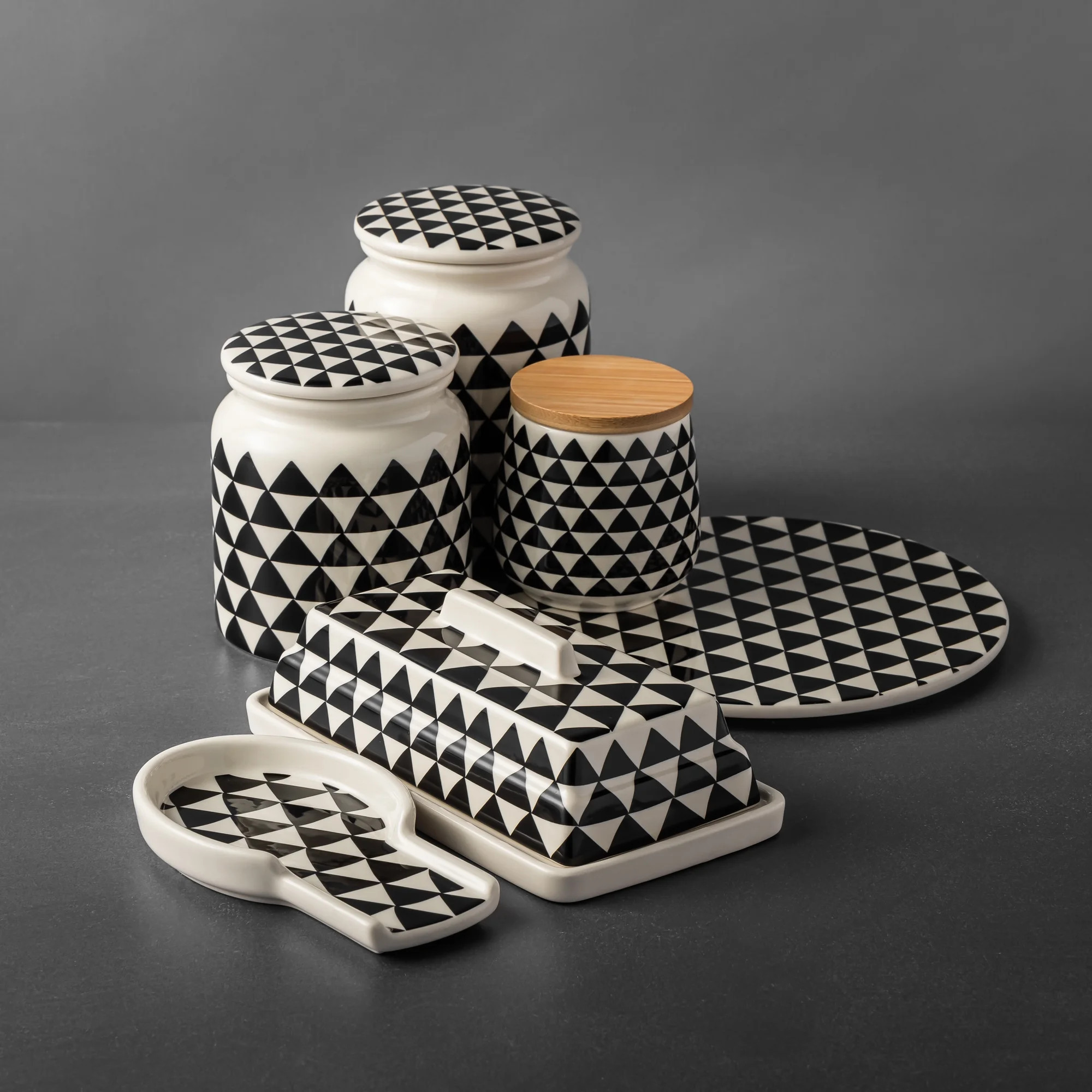 Thyme & Table 10 Piece Ceramic Kitchen Organization Canister Set, Medallion | Walmart (US)