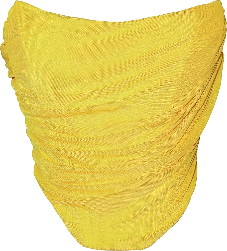 MOALLUOM Mesh Corset Crop Top Bustier Underbust Boned Backless Sleeveless Strapless Off Shoulder ... | Amazon (US)