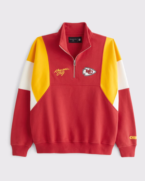 Men's Kansas City Chiefs Half-Zip Sweatshirt | Men's Tops | Abercrombie.com | Abercrombie & Fitch (US)