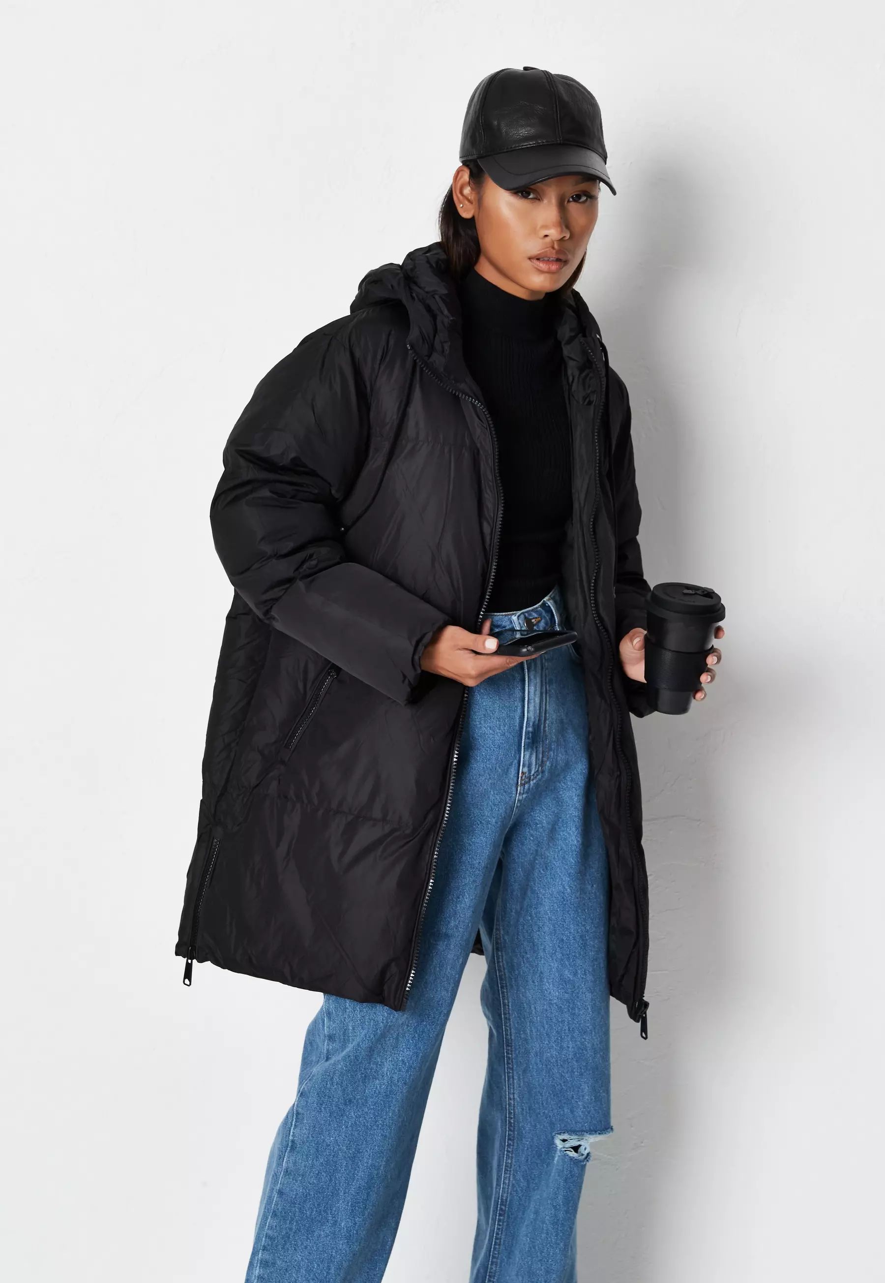Missguided - Black Mid Length Puffer Coat | Missguided (US & CA)