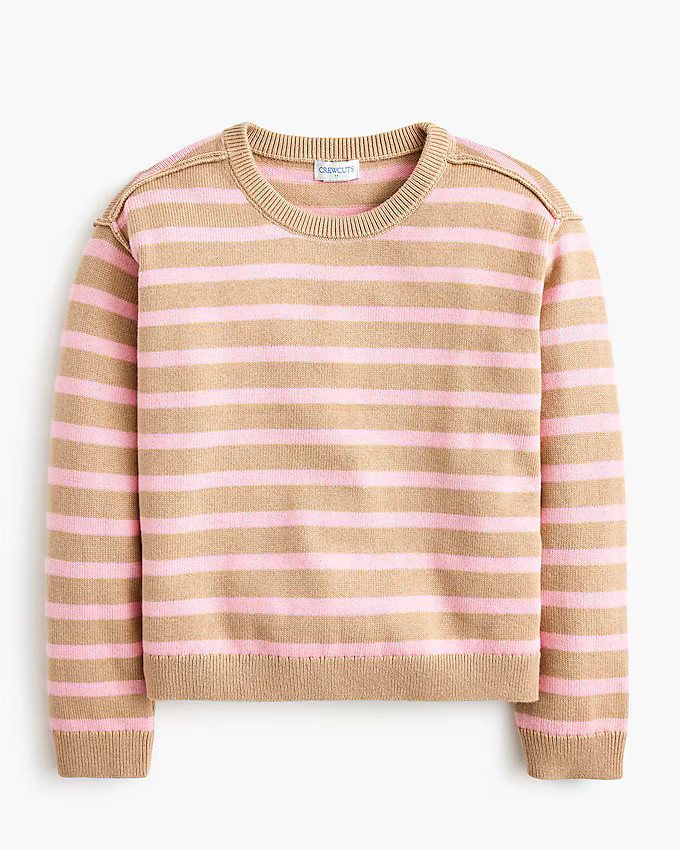 Girls' striped crewneck sweater | J.Crew Factory