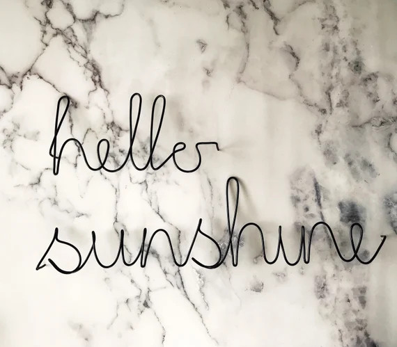 HELLO SUNSHINE | Wire Word Sign | Wire Words | Bespoke | Home decor | Wire Word Decor | Wire Wall... | Etsy (US)