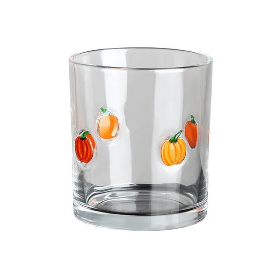 YAMB Halloween Embossed Ghost Glass Cup, Clear Stemmed Glass Mug with Pumpkin Relief Patterns, Ea... | Walmart (US)