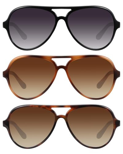 YDAOWKN Classic Aviator Sunglasses for Women Men Retro Double Bridge Womens Mens Aviators Shades Sun Glasses | Amazon (US)