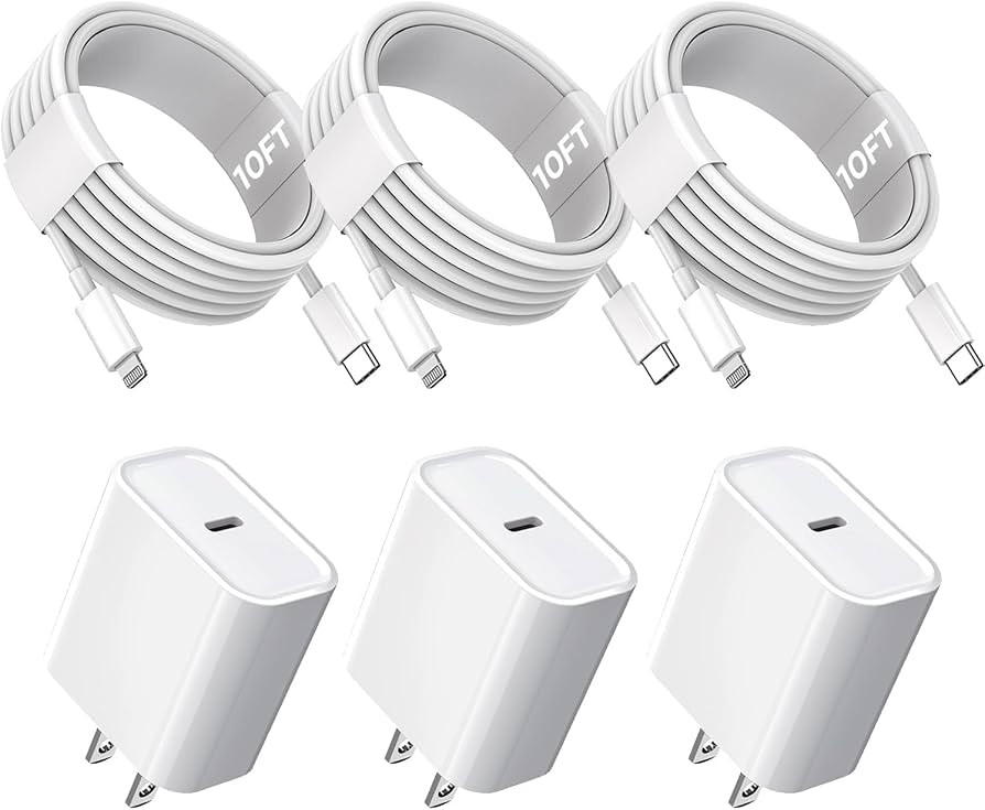 10FT iPhone Fast Charger,3Pack Extra Long[Apple MFi Certified]iPhone Charger Fast Charging Quick ... | Amazon (US)