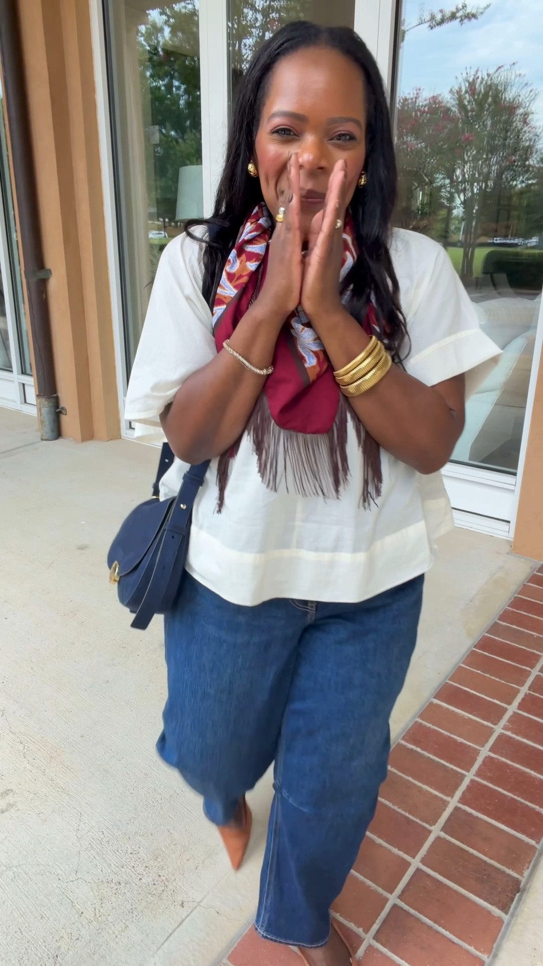 This @Walmart scarf has been restocked and it’s perfect to throw on with a classic outfit like a blouse and denim.

#LTKootd #LTKMidsize #LTKPetite