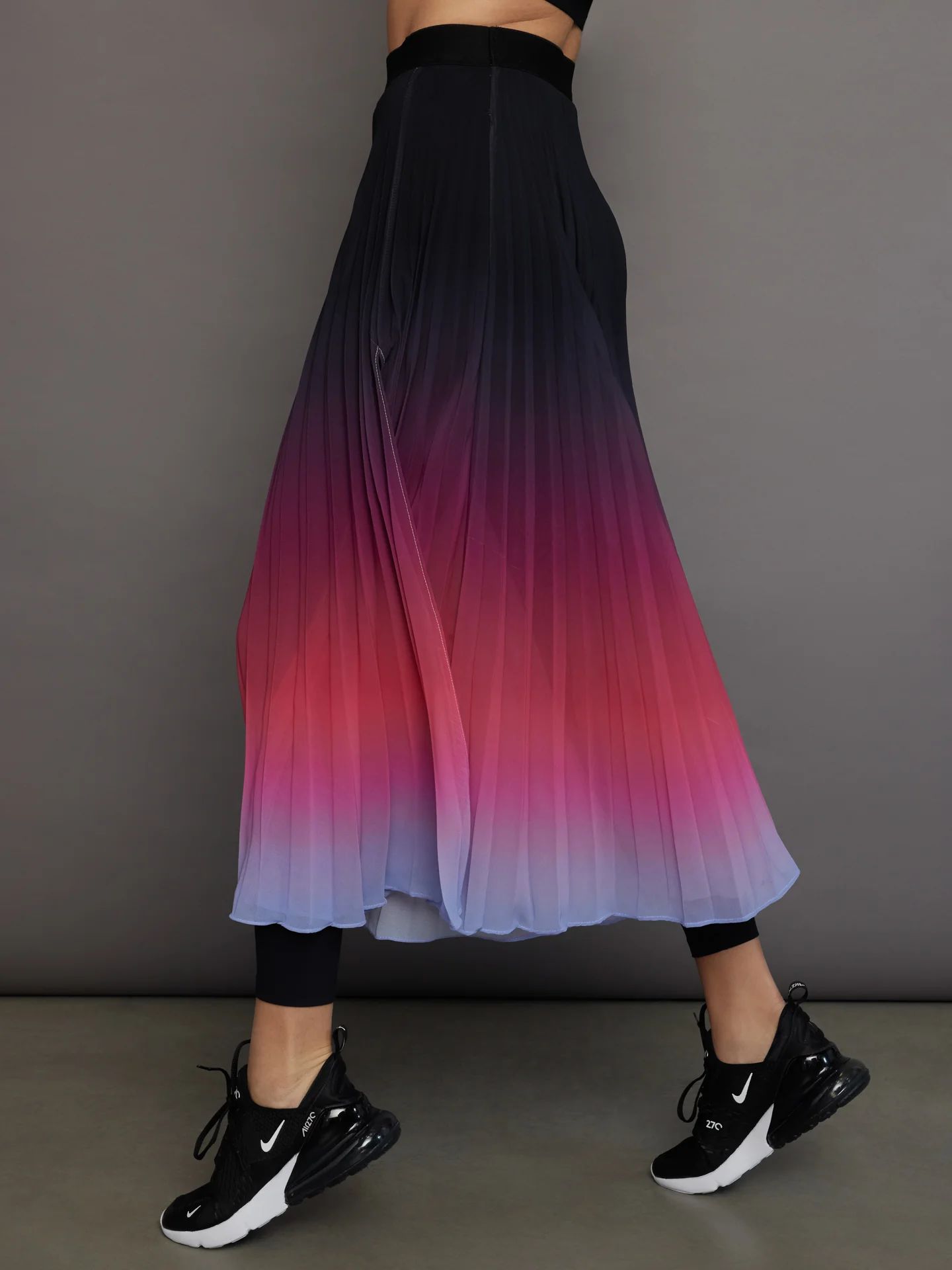 Ombre Pleated Skirt - Black Ombre | Carbon38