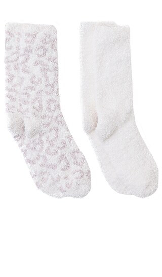 CozyChic Barefoot In The Wild 2 Pair Sock Set in Cream & Stone Multi | Revolve Clothing (Global)