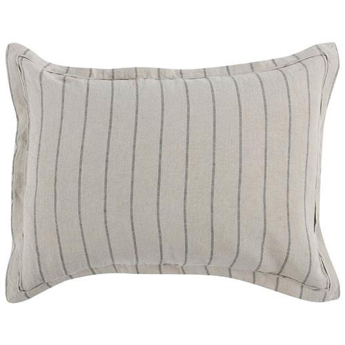 Mavis Modern Classic Natural Striped Linen Sham - Standard | Kathy Kuo Home
