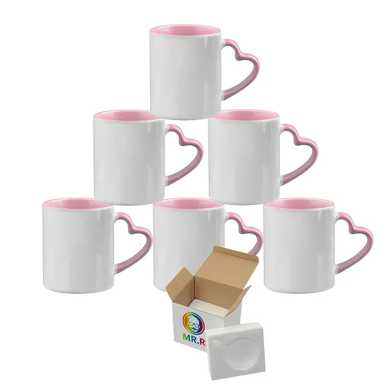 MR.R 11oz Set of 6 Sublimation Blank Dishwasher Ceramic Mug,Blank Coated Cup,Sublimation Blank Mu... | Walmart (US)
