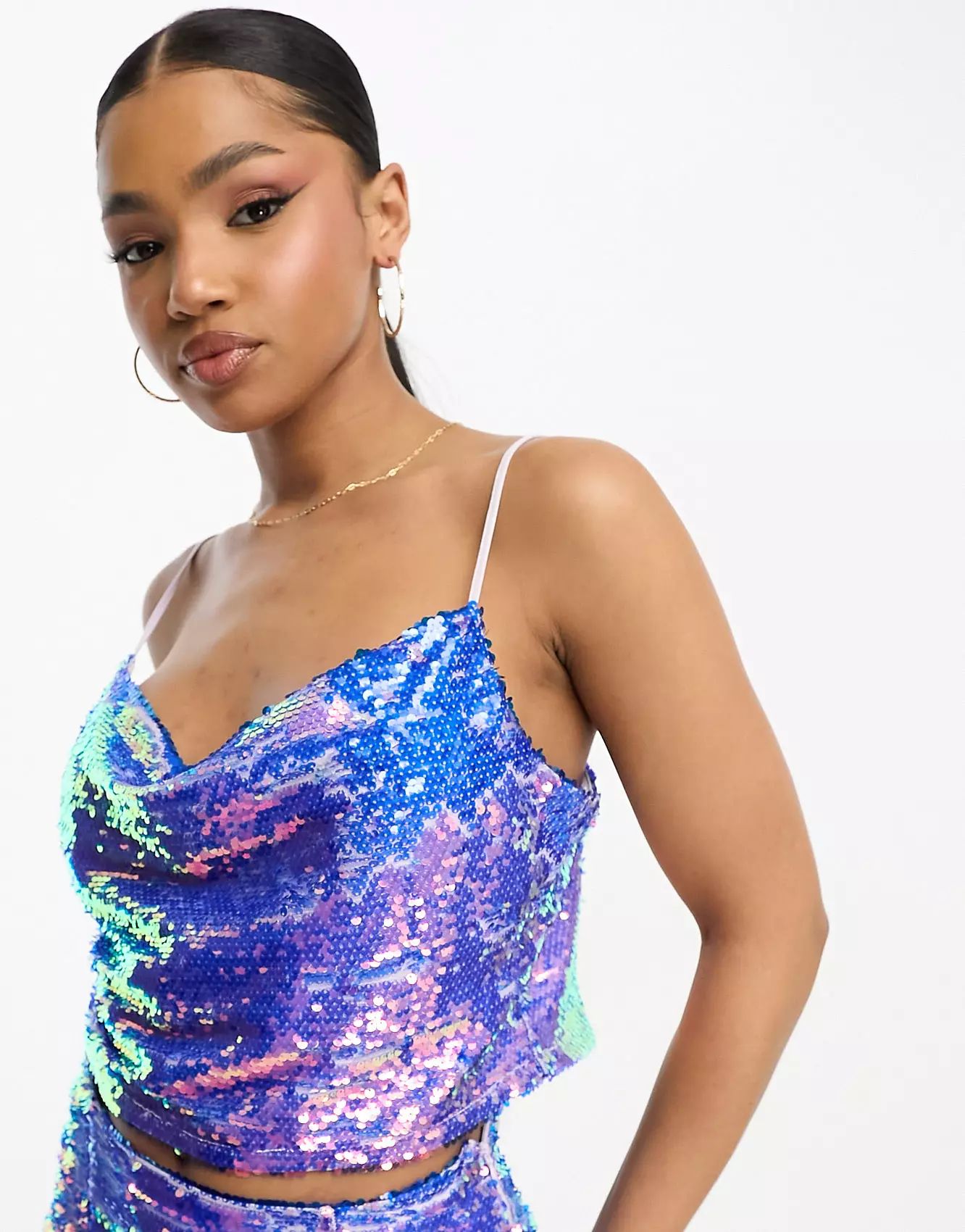 Monki sequin cami cropped top in multi - part of a set | ASOS (Global)