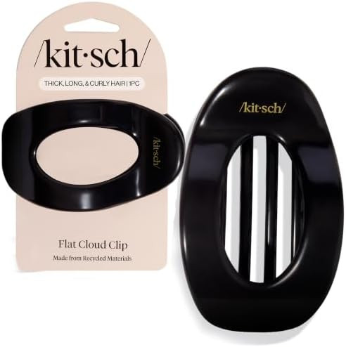 Kitsch Large Flat Claw Clip for Women - Black, 1pc | Amazon (US)