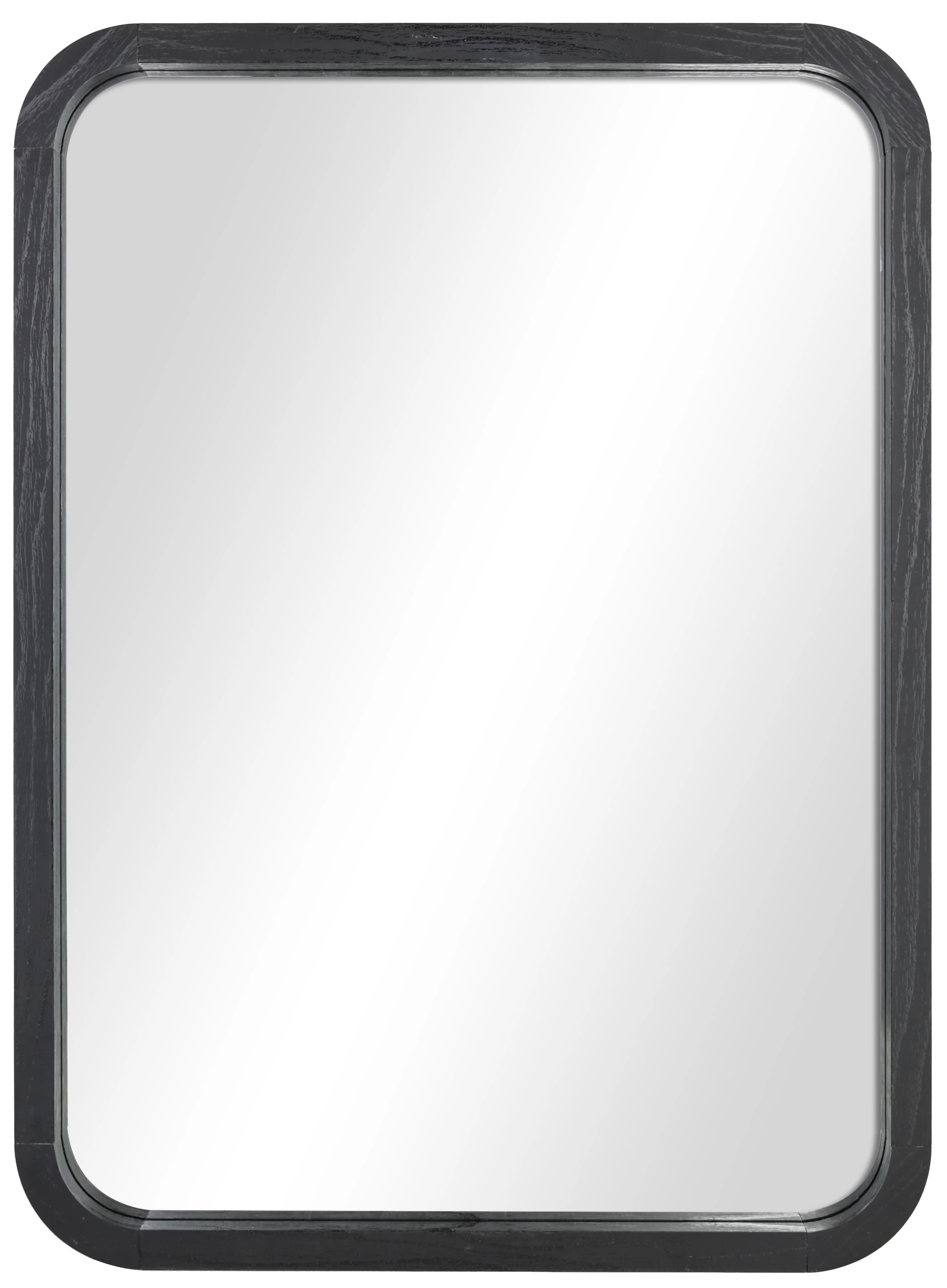 Mainstays 22inx30in Rounded Edge Rectangular Black Finish Wall Mirror | Walmart (US)