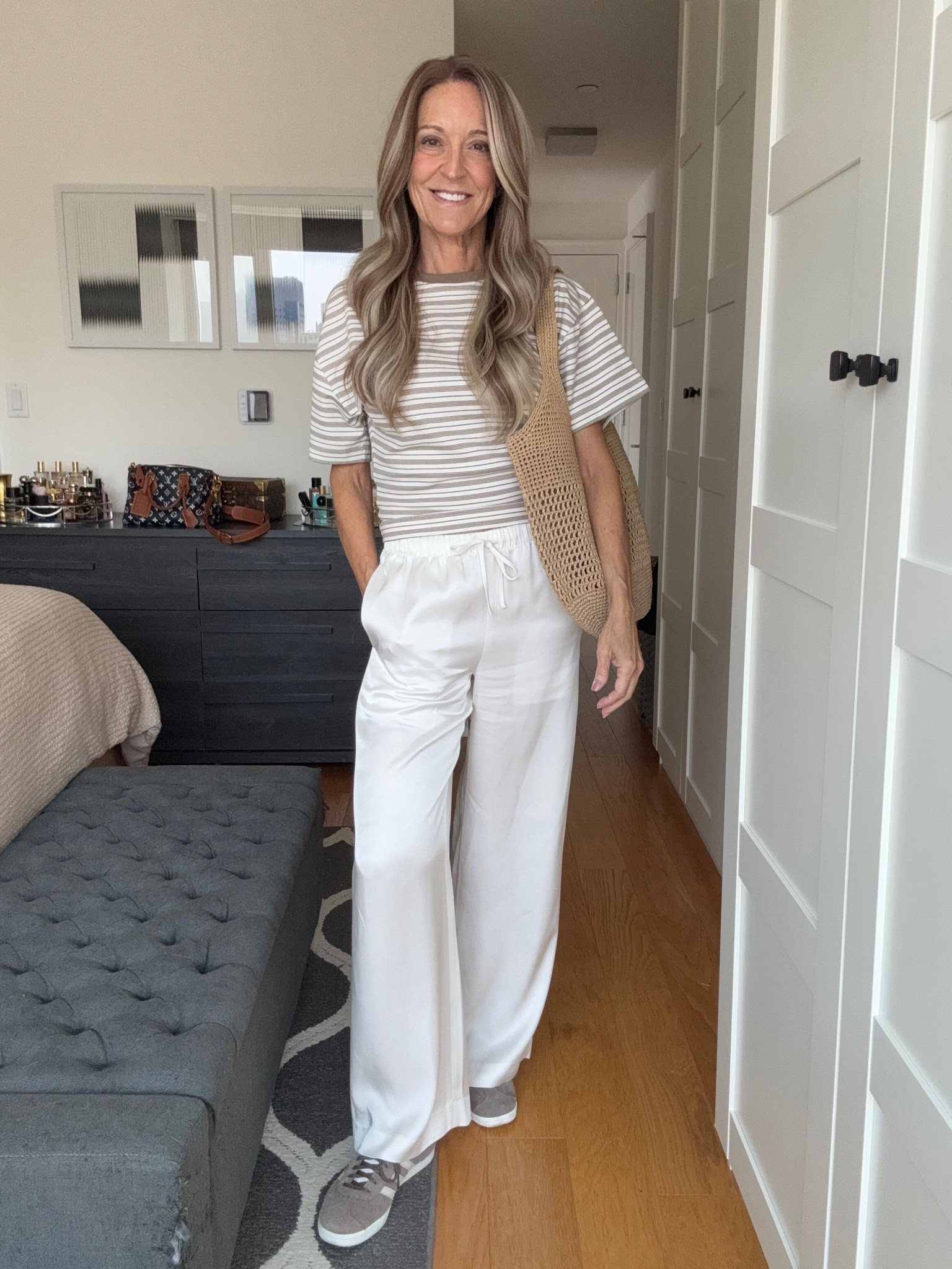 Satin pants don’t have to be dressy.

#LTKootd #LTKOver40