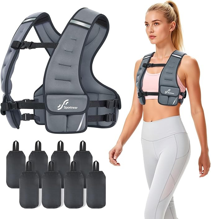 Sportneer Adjustable Weighted Vest Woman: 6-10lb/10-18lb Weighted Walking Vest for Women with 4/8... | Amazon (US)