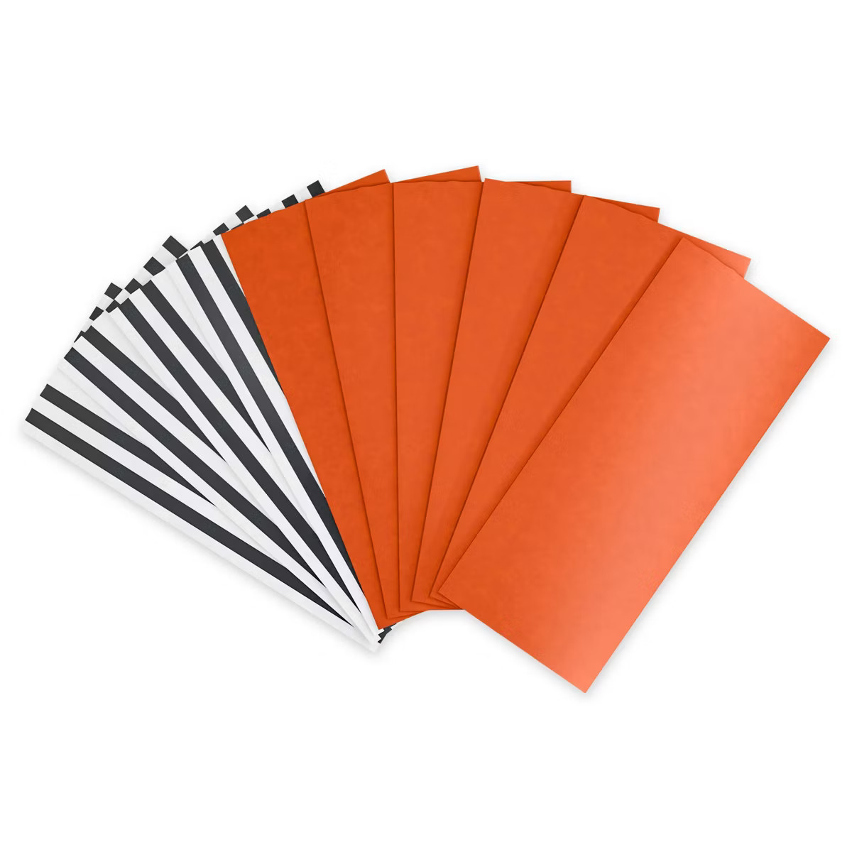 10ct Halloween Striped & Solid Tissue Paper Black/White/Orange | Target
