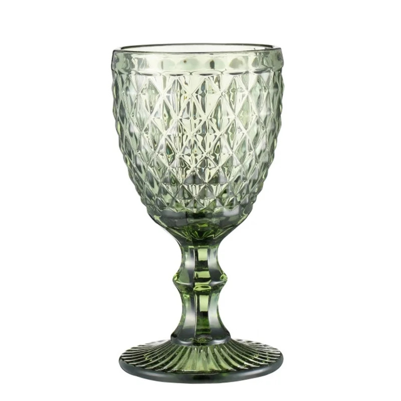 BOOYOU Wine Glass Colored Goblet Vintage Pattern Embossed Glasses Goblets for Party Wedding Anniv... | Walmart (US)
