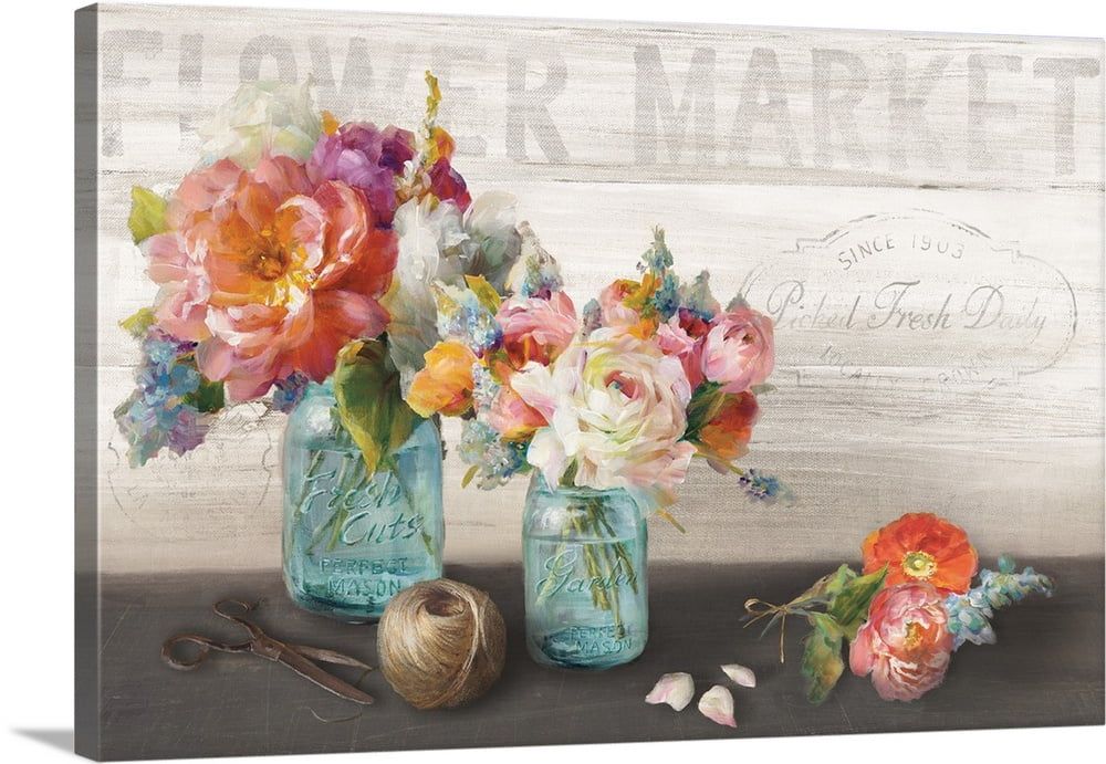 Great BIG Canvas | "French Cottage Bouquet III" Canvas Wall Art - 24x16 | Walmart (US)