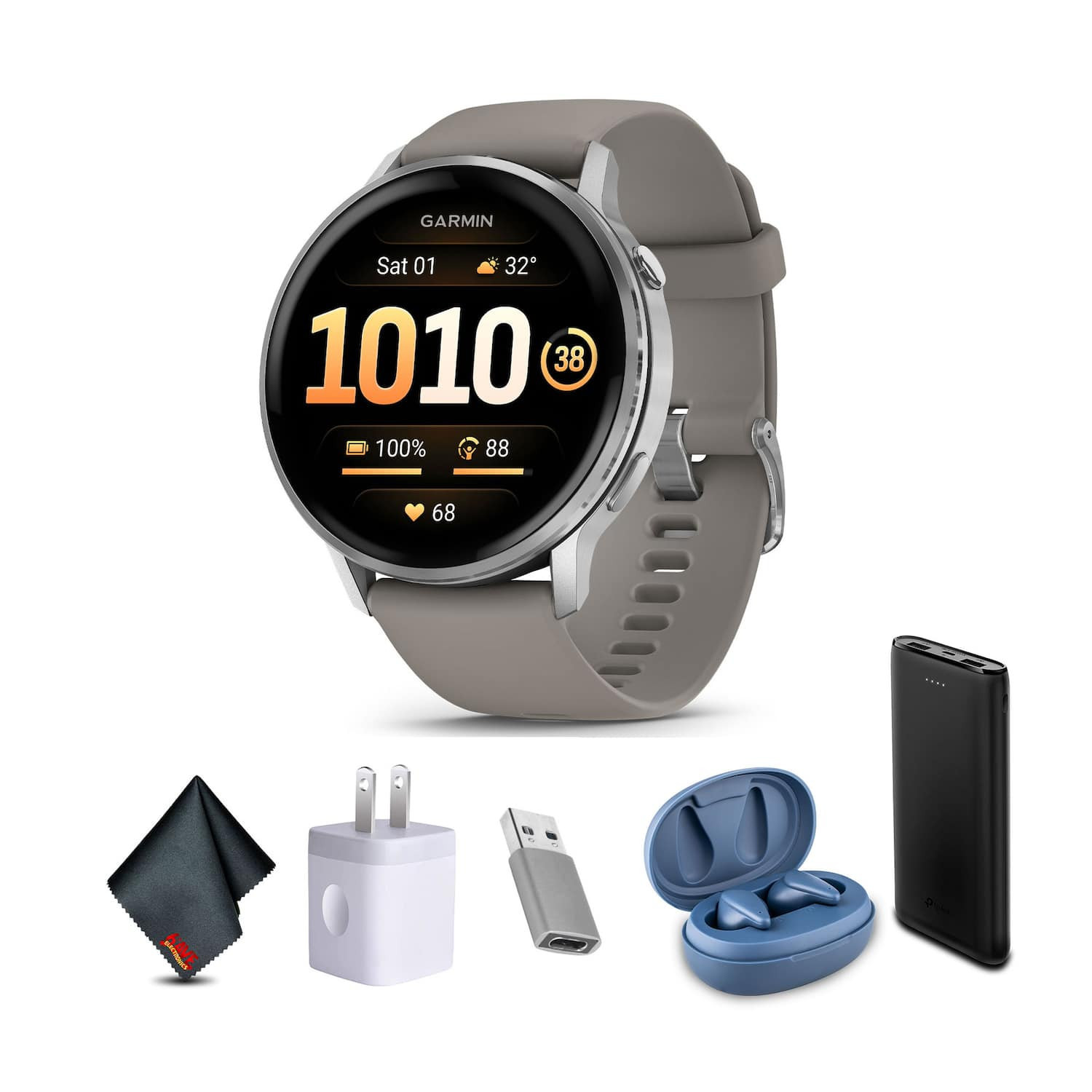 Garmin - Venu 4, 45mm, Advanced Health and Fitness GPS Smartwatch, Silver with Silver Gray Silicone Band - Silver - (2025) | Best Buy U.S.