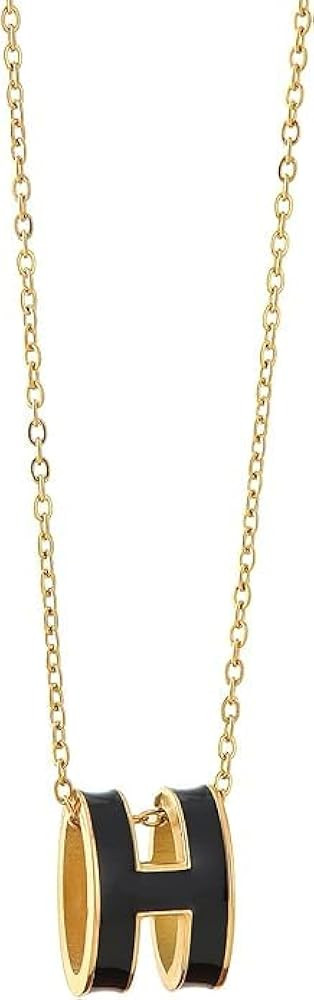 H Necklace, H earrings, Gold Stud Earrings for Women – Hypoallergenic Stainless Steel with H En... | Amazon (US)