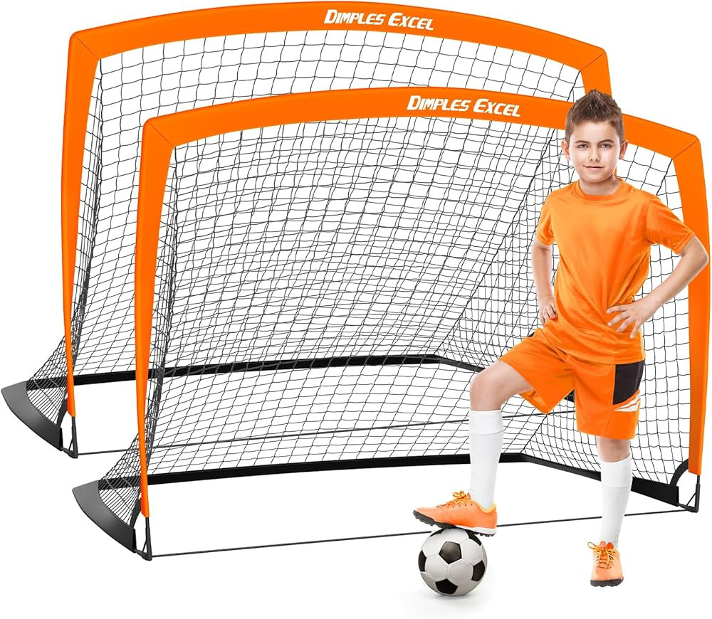 Dimples Excel Soccer Goals Kids Soccer Net for Backyard 7x5 FT, 5x3.6 FT, 4x3 FT, 3x2.2 FT | Amazon (US)