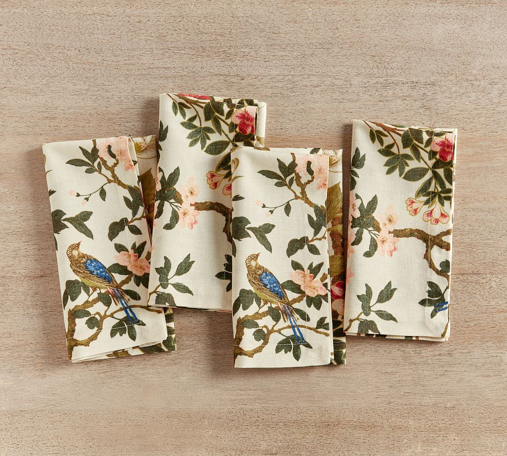 Nola Print Cotton/Linen Napkins - Set of 4 | Pottery Barn (US)