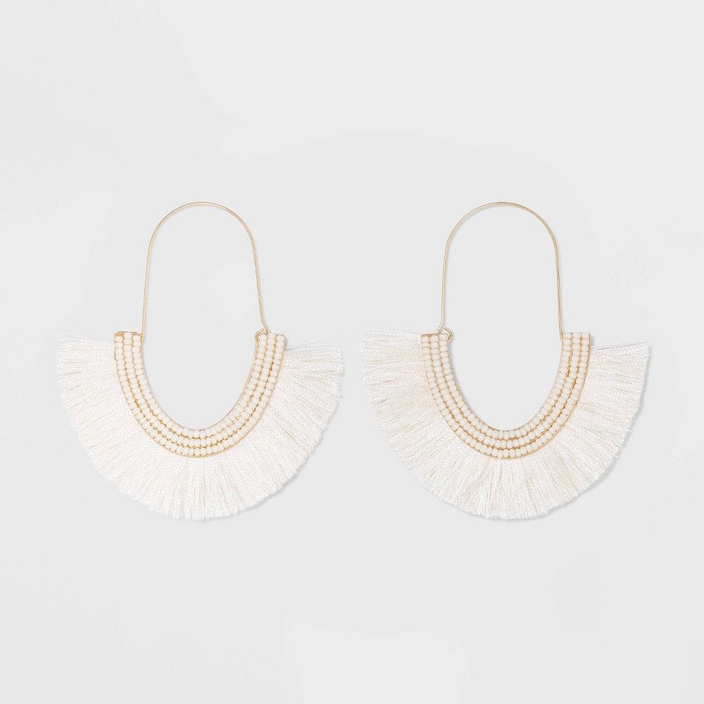 SUGARFIX by BaubleBar Festive Fringe Earrings - Ivory, Women's | Target